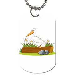 Pelican T-shirtwhite Look Calm Pelican 34 T-shirt (1) Dog Tag (one Side) by EnriqueJohnson