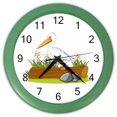 Pelican T-shirtwhite Look Calm Pelican 34 T-shirt (1) Color Wall Clock by EnriqueJohnson