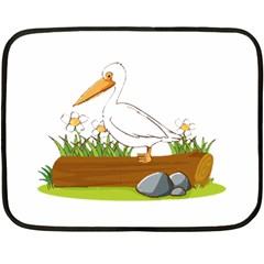 Pelican T-shirtwhite Look Calm Pelican 34 T-shirt (1) Fleece Blanket (mini) by EnriqueJohnson