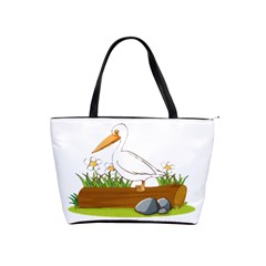 Pelican T-shirtwhite Look Calm Pelican 34 T-shirt (1) Classic Shoulder Handbag by EnriqueJohnson