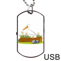 Pelican T-shirtwhite Look Calm Pelican 34 T-shirt (1) Dog Tag Usb Flash (one Side) by EnriqueJohnson