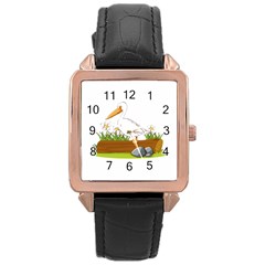 Pelican T-shirtwhite Look Calm Pelican 34 T-shirt (1) Rose Gold Leather Watch  by EnriqueJohnson