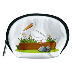 Pelican T-shirtwhite Look Calm Pelican 34 T-shirt (1) Accessory Pouch (medium) by EnriqueJohnson