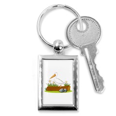 Pelican T-shirtwhite Look Calm Pelican 34 T-shirt Key Chain (rectangle) by EnriqueJohnson