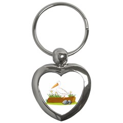 Pelican T-shirtwhite Look Calm Pelican 34 T-shirt Key Chain (heart) by EnriqueJohnson