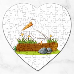 Pelican T-shirtwhite Look Calm Pelican 34 T-shirt Jigsaw Puzzle (heart) by EnriqueJohnson