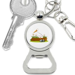 Pelican T-shirtwhite Look Calm Pelican 34 T-shirt Bottle Opener Key Chain by EnriqueJohnson