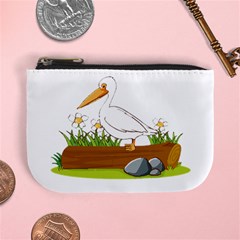 Pelican T-shirtwhite Look Calm Pelican 34 T-shirt Mini Coin Purse by EnriqueJohnson