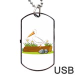 Pelican T-shirtwhite Look Calm Pelican 34 T-shirt Dog Tag USB Flash (One Side) Front