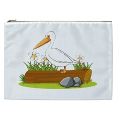 Pelican T-shirtwhite Look Calm Pelican 34 T-shirt Cosmetic Bag (xxl) by EnriqueJohnson