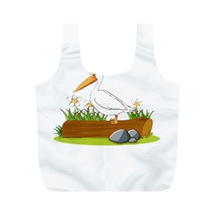 Pelican T-shirtwhite Look Calm Pelican 34 T-shirt Full Print Recycle Bag (m) by EnriqueJohnson