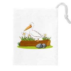 Pelican T-shirtwhite Look Calm Pelican 34 T-shirt Drawstring Pouch (5xl) by EnriqueJohnson