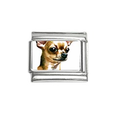 Brown Chihuahua T- Shirt Tan Brown Chihuahua Watercolor Portrait T- Shirt Italian Charm (9mm) by JamesGoode