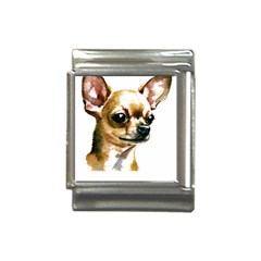 Brown Chihuahua T- Shirt Tan Brown Chihuahua Watercolor Portrait T- Shirt Italian Charm (13mm) by JamesGoode