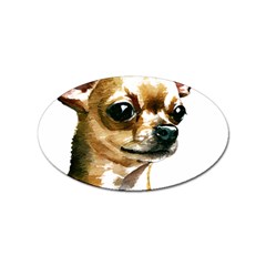 Brown Chihuahua T- Shirt Tan Brown Chihuahua Watercolor Portrait T- Shirt Sticker (oval) by JamesGoode