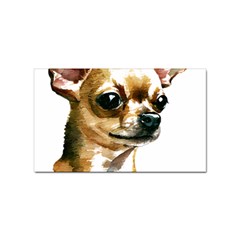 Brown Chihuahua T- Shirt Tan Brown Chihuahua Watercolor Portrait T- Shirt Sticker (rectangular) by JamesGoode