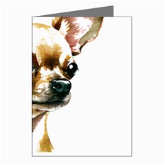 Brown Chihuahua T- Shirt Tan Brown Chihuahua Watercolor Portrait T- Shirt Greeting Cards (pkg Of 8) by JamesGoode