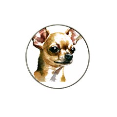 Brown Chihuahua T- Shirt Tan Brown Chihuahua Watercolor Portrait T- Shirt Hat Clip Ball Marker by JamesGoode