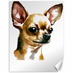 Brown Chihuahua T- Shirt Tan Brown Chihuahua Watercolor Portrait T- Shirt Canvas 12  x 16  11.86 x15.41  Canvas - 1