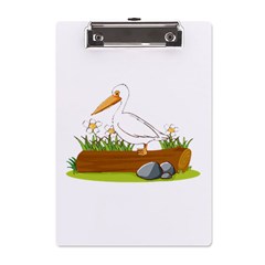 Pelican T-shirtwhite Look Calm Pelican 34 T-shirt A5 Acrylic Clipboard by EnriqueJohnson