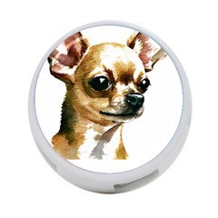 Brown Chihuahua T- Shirt Tan Brown Chihuahua Watercolor Portrait T- Shirt 4-port Usb Hub (one Side) by JamesGoode