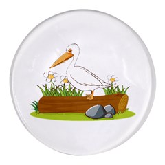 Pelican T-shirtwhite Look Calm Pelican 34 T-shirt Round Glass Fridge Magnet (4 Pack) by EnriqueJohnson