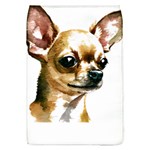 Brown Chihuahua T- Shirt Tan Brown Chihuahua Watercolor Portrait T- Shirt Removable Flap Cover (L) Front