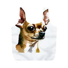 Brown Chihuahua T- Shirt Tan Brown Chihuahua Watercolor Portrait T- Shirt Full Print Recycle Bag (m) by JamesGoode