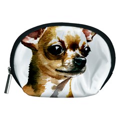 Brown Chihuahua T- Shirt Tan Brown Chihuahua Watercolor Portrait T- Shirt Accessory Pouch (medium) by JamesGoode