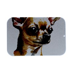 Brown Chihuahua T- Shirt Tan Brown Chihuahua Watercolor Portrait T- Shirt Open Lid Metal Box (silver)   by JamesGoode