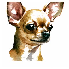 Brown Chihuahua T- Shirt Tan Brown Chihuahua Watercolor Portrait T- Shirt Wooden Puzzle Square by JamesGoode