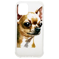 Brown Chihuahua T- Shirt Tan Brown Chihuahua Watercolor Portrait T- Shirt Iphone 12 Mini Tpu Uv Print Case	 by JamesGoode