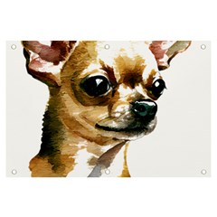 Brown Chihuahua T- Shirt Tan Brown Chihuahua Watercolor Portrait T- Shirt Banner And Sign 6  X 4  by JamesGoode