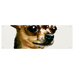 Brown Chihuahua T- Shirt Tan Brown Chihuahua Watercolor Portrait T- Shirt Banner And Sign 9  X 3  by JamesGoode