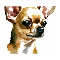 Brown Chihuahua T- Shirt Tan Brown Chihuahua Watercolor Portrait T- Shirt Premium Plush Fleece Blanket (small) by JamesGoode