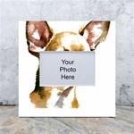 Brown Chihuahua T- Shirt Tan Brown Chihuahua Watercolor Portrait T- Shirt White Box Photo Frame 4  x 6  Front