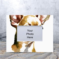 Brown Chihuahua T- Shirt Tan Brown Chihuahua Watercolor Portrait T- Shirt White Tabletop Photo Frame 4 x6  by JamesGoode