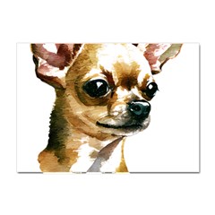 Brown Chihuahua T- Shirt Tan Brown Chihuahua Watercolor Portrait T- Shirt Crystal Sticker (a4) by JamesGoode