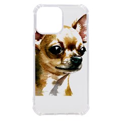 Brown Chihuahua T- Shirt Tan Brown Chihuahua Watercolor Portrait T- Shirt Iphone 13 Pro Max Tpu Uv Print Case by JamesGoode