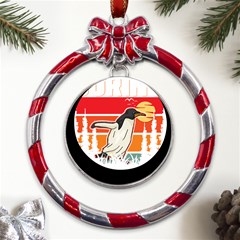 Penguin T-shirtlife Would Be So Boring Without Penguins Penguin T-shirt Metal Red Ribbon Round Ornament by EnriqueJohnson