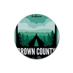 Brown County State Park T- Shirt Brown County State Park I N Camping T- Shirt Rubber Coaster (round) by JamesGoode