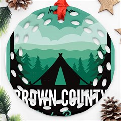 Brown County State Park T- Shirt Brown County State Park I N Camping T- Shirt Ornament (round Filigree)