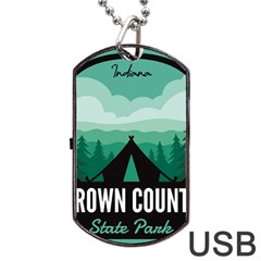 Brown County State Park T- Shirt Brown County State Park I N Camping T- Shirt Dog Tag Usb Flash (one Side) by JamesGoode