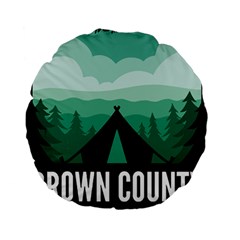 Brown County State Park T- Shirt Brown County State Park I N Camping T- Shirt Standard 15  Premium Round Cushions by JamesGoode