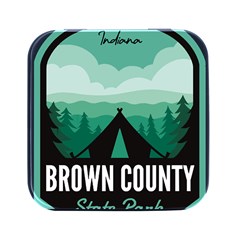 Brown County State Park T- Shirt Brown County State Park I N Camping T- Shirt Square Metal Box (black)