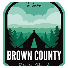 Brown County State Park T- Shirt Brown County State Park I N Camping T- Shirt Wooden Puzzle Square by JamesGoode