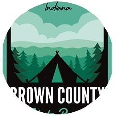 Brown County State Park T- Shirt Brown County State Park I N Camping T- Shirt Wooden Bottle Opener (round) by JamesGoode