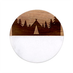 Brown County State Park T- Shirt Brown County State Park I N Camping T- Shirt Classic Marble Wood Coaster (round)  by JamesGoode