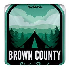 Brown County State Park T- Shirt Brown County State Park I N Camping T- Shirt Square Glass Fridge Magnet (4 Pack) by JamesGoode