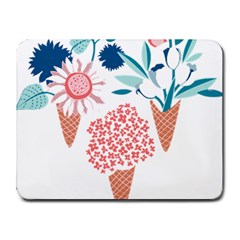 Flowers And Leaves T- Shirt Midsummer I Scream Flower Cones    Print    Pink Coral Aqua And Teal Flo Small Mousepad